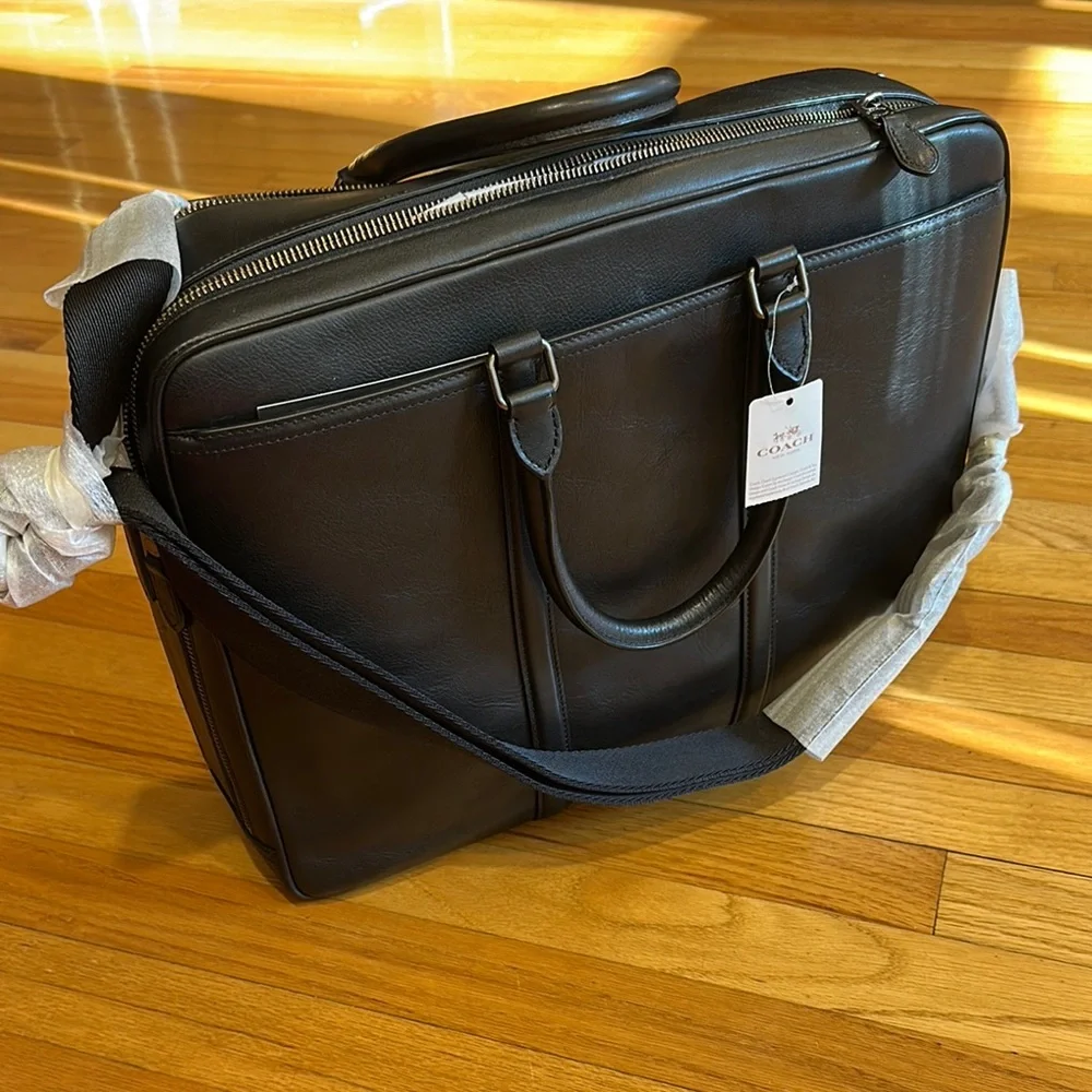Coach Black Leather Briefcase